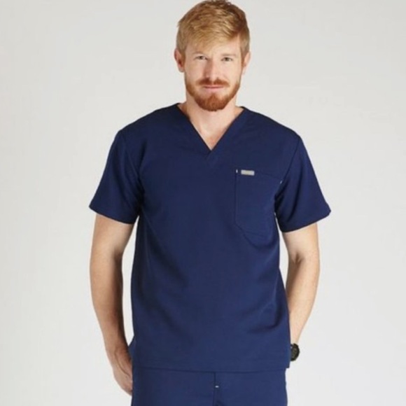 Figs Naga One Pocket Scrub Top Charcoal Large - Picture 5 of 5
